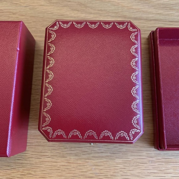 Cartier Jewelry Box Ring Case Pair Double w/Outer Box Accessory Storage - Picture 6 of 8